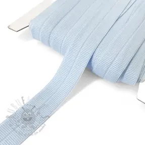 Bias binding elastic matt 20 mm RIB light blue