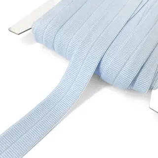 Bias binding elastic matt 20 mm RIB light blue