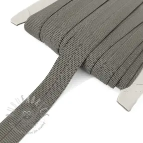 Bias binding elastic matt 20 mm RIB dark taupe