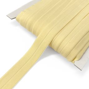 Bias binding elastic matt 20 mm RIB yellow