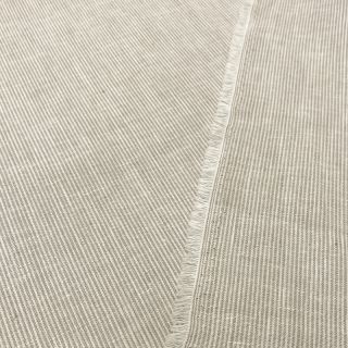 Linen cotton Lira mini stripe beige