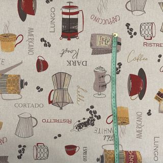 Decoration fabric Linenlook Coffee cup barista