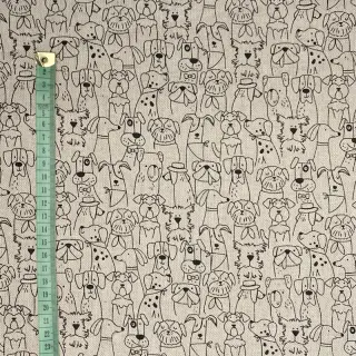 Decoration fabric Linenlook Dog cartoon line