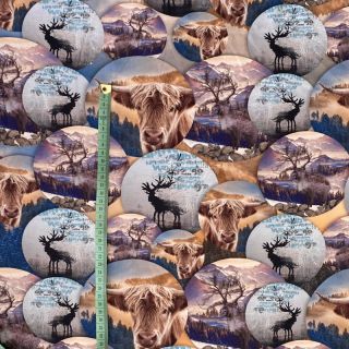 Sweat fabric Nordic cattle digital print