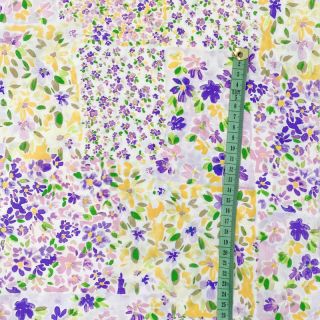 Viscose RADIANCE Patchwork flowers grape digital print