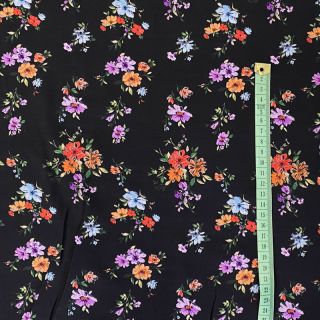 Viscose RADIANCE Darkness flowers black digital print