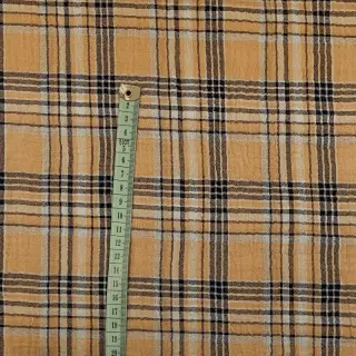 Double gauze/muslin Double sided CHECKS multicolour brown