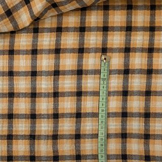 Double gauze/muslin Double sided CHECKS multicolour brown