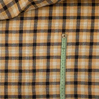 Double gauze/muslin Double sided CHECKS multicolour brown