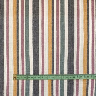 Double gauze/muslin yarn dyed Stripe purple