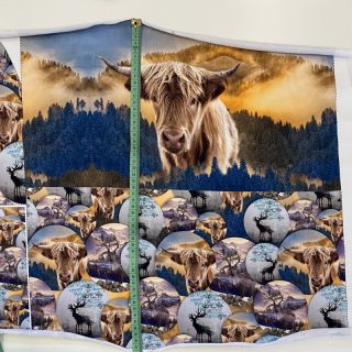 Sweat fabric Nordic cattle SET PANEL digital print