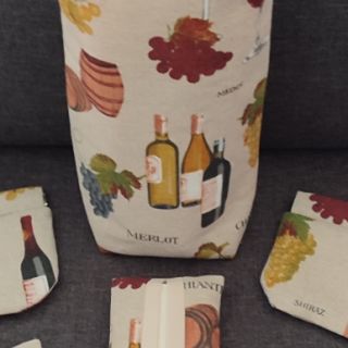 Decoration fabric Linenlook Wine tasting