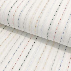 Double gauze/muslin Embroidery stripes white