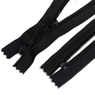 Coil Zipper Two Sliders 48 cm black Closed-end