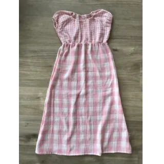 Double gauze/muslin Double sided CHECKS MINI old rose