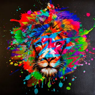 Faux leather KARIA Lion splash PANEL