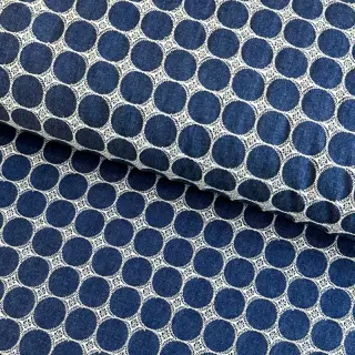 Cotton fabric JEANS Circles dark blue