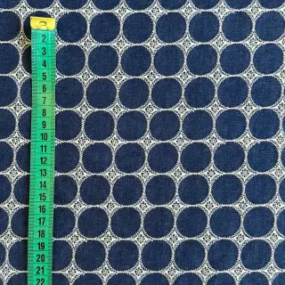 Cotton fabric JEANS Circles dark blue