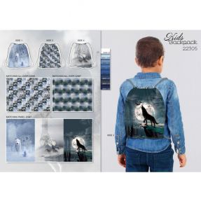 Decoration fabric KIDS BACKPACK Wolves PANEL