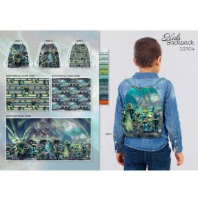 Decoration fabric KIDS BACKPACK Dragon crew PANEL