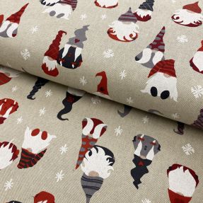 Decoration fabric Linenlook Tomte Cosy family