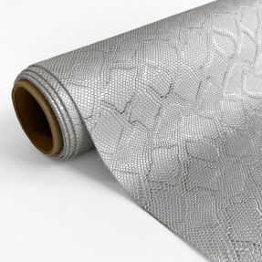 Faux leather SNAKE blanc argent