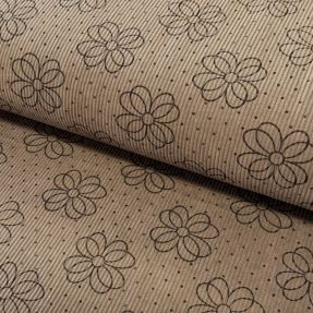 Corduroy STRETCH Circle flower taupe