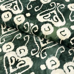 Cotton fabric UNIQUE BATIK design L emerald
