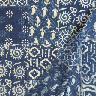 Cotton fabric UNIQUE BATIK design S patchwork navy