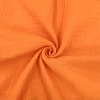 Double gauze/muslin NEON ORANGE ORGANIC