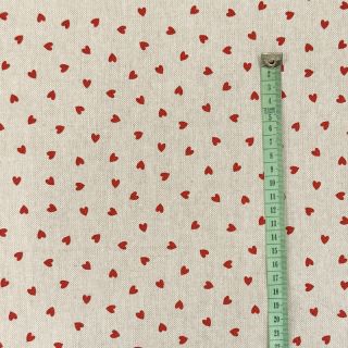 Decoration fabric Linenlook Little love heart