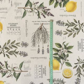 Decoration fabric Linenlook Lavender citrus recipe digital print