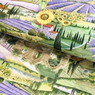 Decoration fabric Provence lavender scene digital print