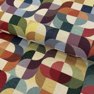 Decoration fabric PREMIUM GOBELIN Graphic retro shapes