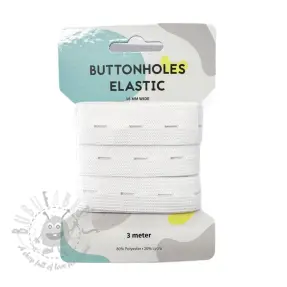 Buttonhole elastic 18 mm white 3 m