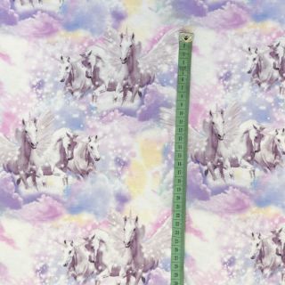 Jersey Unicorn clouds lavender digital print