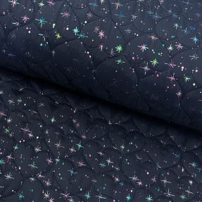 Stepped fabric FOIL Hearts navy