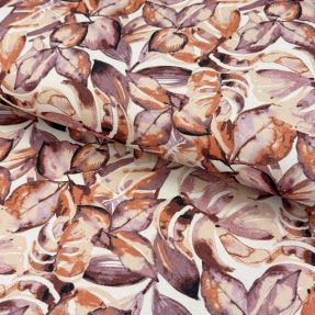 Decoration fabric Colourable leaves purple digital print