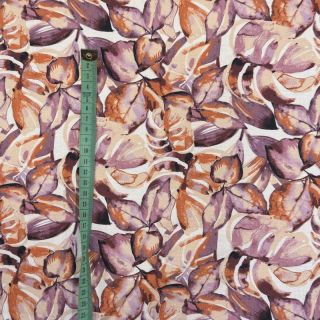 Decoration fabric Colourable leaves purple digital print