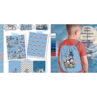 Decoration fabric KIDS BACKPACK Sailor Panda PANEL