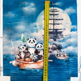 Decoration fabric KIDS BACKPACK Sailor Panda PANEL