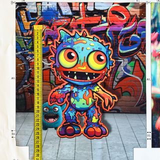 Decoration fabric KIDS BACKPACK HipHop monster PANEL