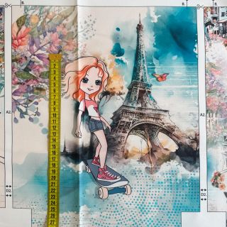 Decoration fabric KIDS BACKPACK French love PANEL