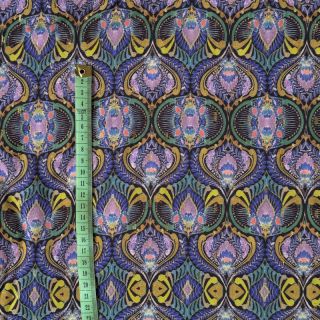 Viscose LUREX Purple leaves digital print