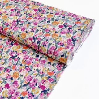 Viscose RADIANCE Roses fuchsia digital print