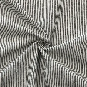 Linen cotton Lira medium stripe black