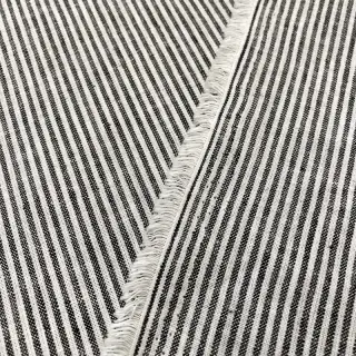 Linen cotton Lira medium stripe black