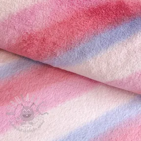 Faux fur Rainbow diagonal stripe
