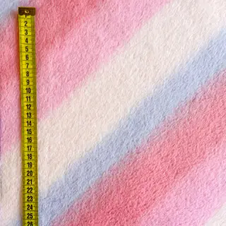 Faux fur Rainbow diagonal stripe