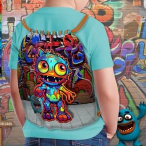 Decoration fabric KIDS BACKPACK HipHop monster PANEL